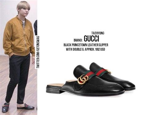 bts v gucci slippers|BTS Gucci tae.